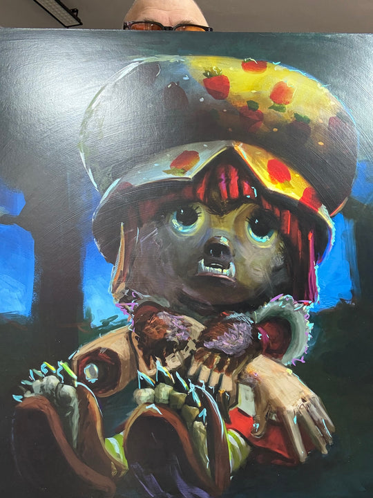Strawberry Wolf Girl | 24X24 Board INTERRUPTED