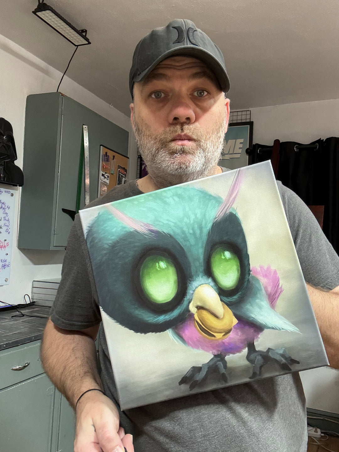 Cheeseburger Owl | 12X12 on Board